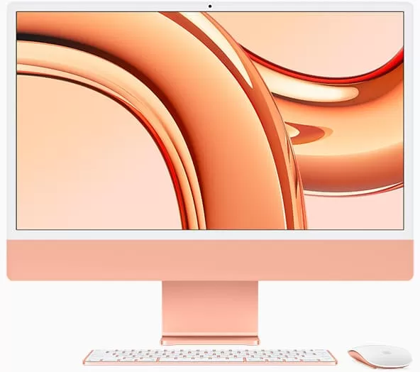 Моноблок Apple iMac 24" Retina 4,5K, M3 (8C CPU, 10C GPU, 2023), 8 ГБ, 256 ГБ SSD, оранжевый
