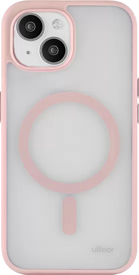 Чехол защитный uBear Cloud Mag Case, iPhone 15, MagSafe, усиленный, розовый
