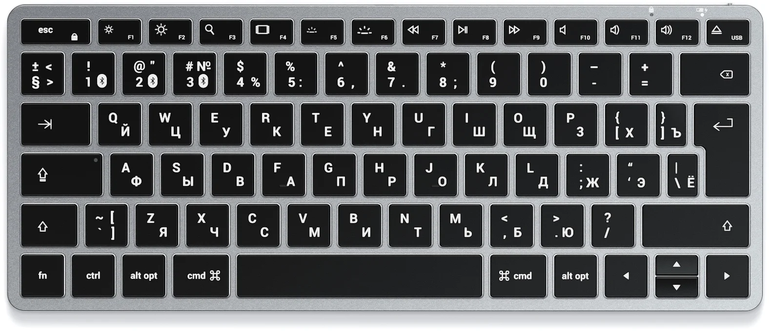 Клавиатура Satechi Slim X1 Bluetooth Backlit Keyboard, серый