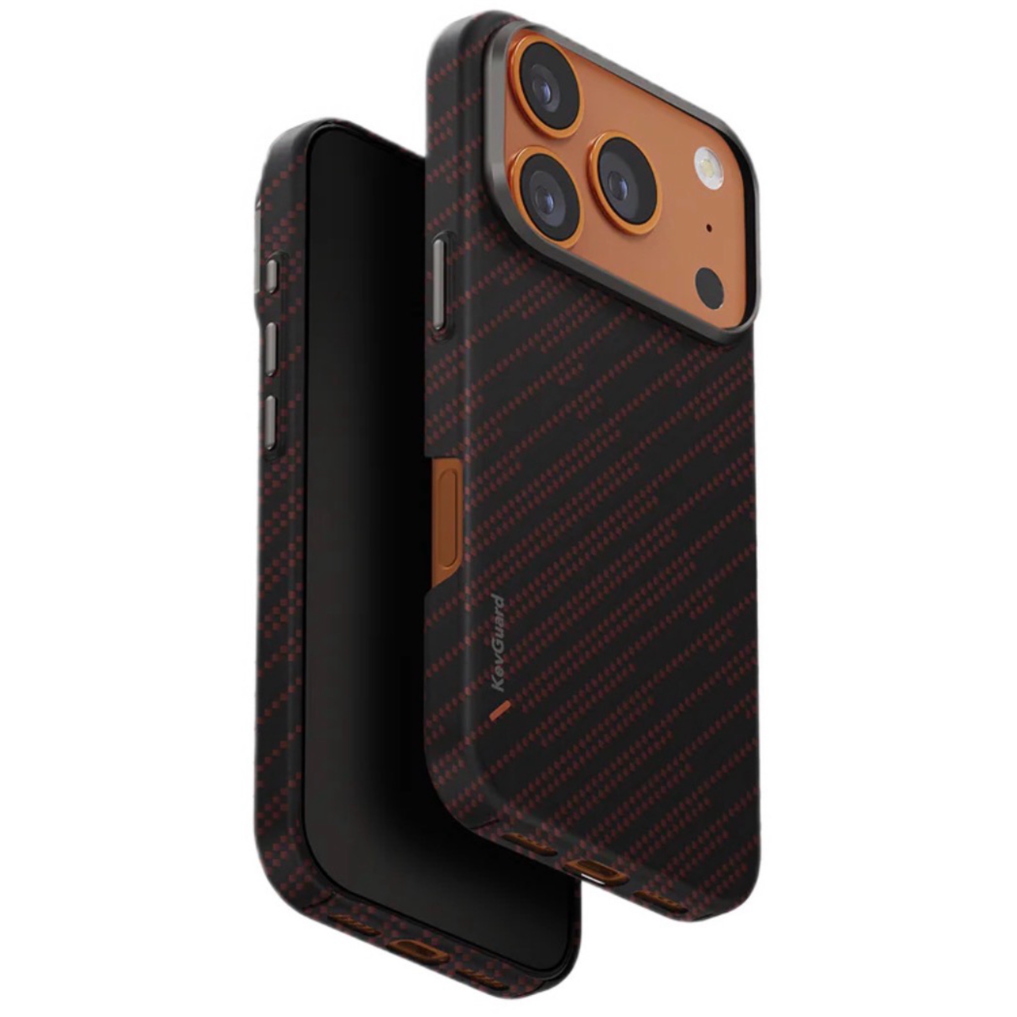 Чехол Uniq для iPhone 17 Pro KEVA EDGE Full Kevlar, оранжевый