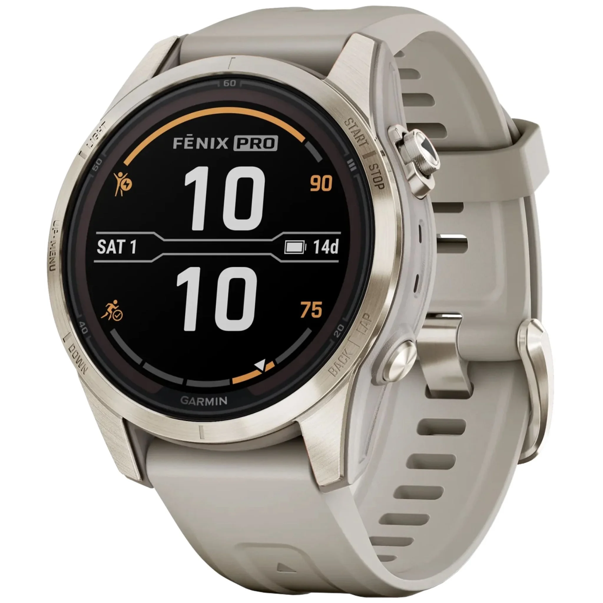 Умные часы Garmin Fenix 7S Pro Solar, золотистый (010-02776-15)