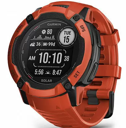 Умные часы Garmin Instinct 2X Solar 50 мм, красный (010-02805-01)