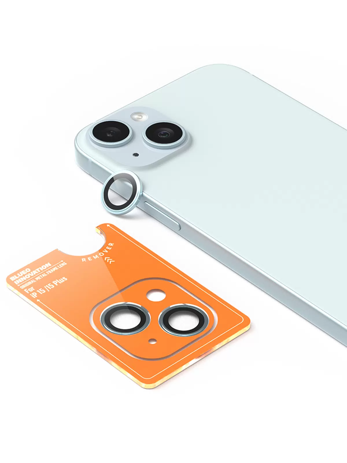 Защитное стекло камеры BlueO на iPhone 15/15 Plus, синий