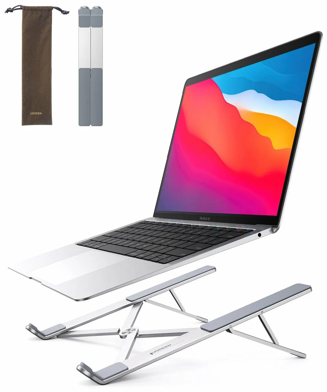 Подставка складная UGREEN Foldable Laptop Stand для ноутбука, серебристый