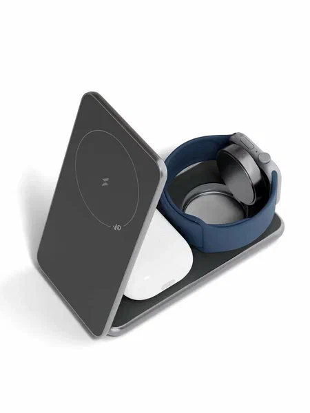 Беспроводное зарядное устройство ''vlp'' Alum Power Pro для Apple, натуральный титан