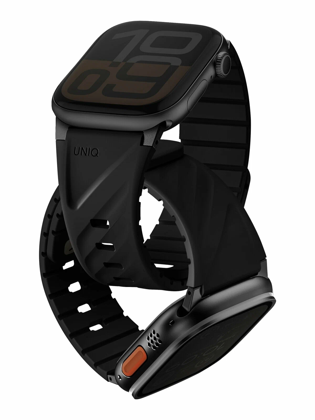 Ремешок Uniq FLUO Silicone Rubber для Apple Watch 40/49mm, силикон, черный