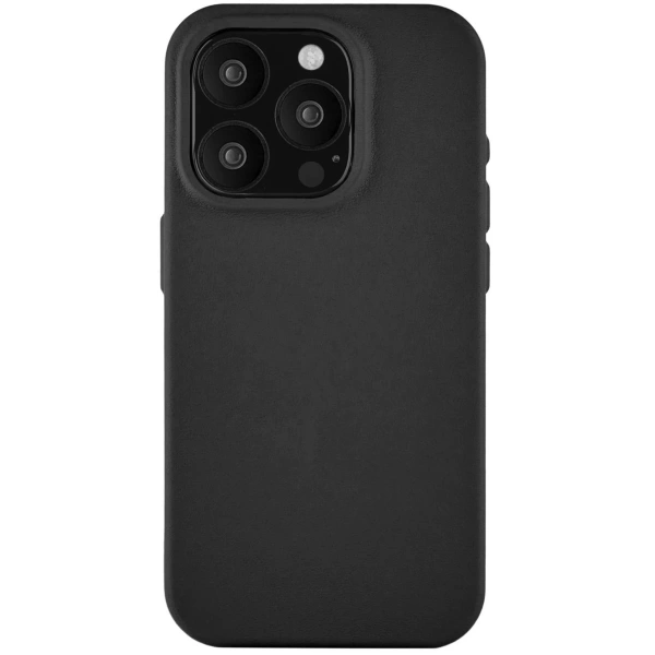 Чехол защитный uBear Capital Leather Case iPhone 15 Pro Max MagSafe, черный