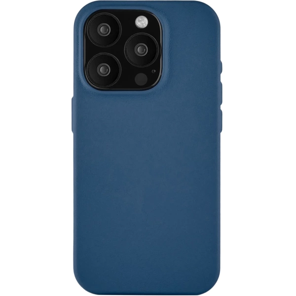 Чехол защитный uBear Capital Leather Case iPhone 15 Pro Max MagSafe, тёмно-синий
